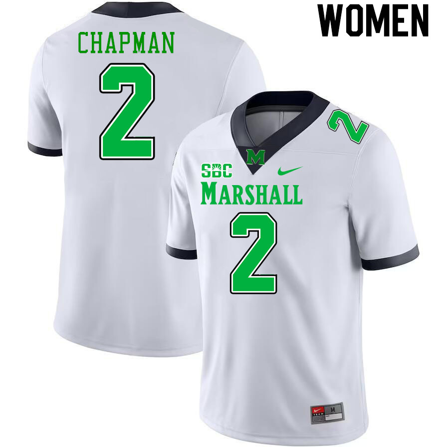 Women #2 Tychaun Chapman Marshall Thundering Herd SBC Conference College Football Jerseys Stitched-W
